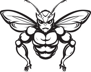 Minimalistic Hornet Emblem Wildlife Symbol Serenity of the Predation Hornet Silhouette Icon