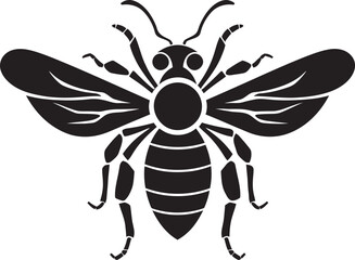 Iconic Aggressive Gaze Black Vector Hornet Regal Majesty in Simplicity Monochrome Logo