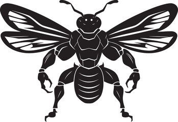 Simplistic Elegance Insect Silhouette Icon Noble Hive Guardian Black Vector Emblem