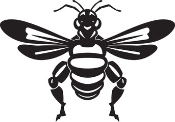 Regal Hornet Silhouette Black Icon Minimalistic Predator Art Monochrome Emblem