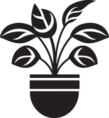 Elegance in Simplicity Iconic Plant Icon Emblem of Nature Minimalist Vector Symbol