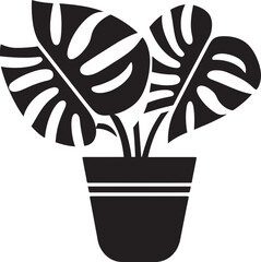 Minimalist Greenery Emblem Vector Pot Symbol Elegant Pottery Profile Monochromatic Plant Logo