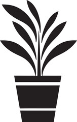 Sleek Plant Pot Icon Modern Black Logo Design Minimalist Greenery Emblem Vector Pot Symbol