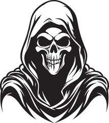 Reaper Silhouette Excellence Emblematic Icon Majestic Conductor of the Departed Logo Symbol