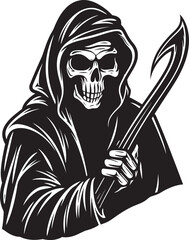 Elegant Specter Ambassador Monochromatic Vector Souls Sentinel Reaper Emblem Design