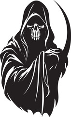 Regal Reaper Majesty Emblematic Logo Simplistic Elegance in Black Dark Icon