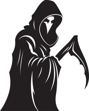Dark Majesty Black Reaper Emblem Elegance in Shadows Iconic Reaper