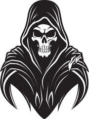 Noble Reaper Majesty Iconic Logo Emblem Majestic Sentinel of the Beyond Monochromatic Icon