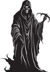 Souls Serenity in Black Emblematic Symbol Noble Keeper of the Unseen Reaper Emblem Design