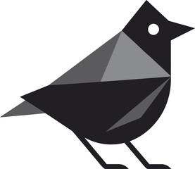 Simplistic Robins Charm Black Logo Art Feathered Majesty in Monochrome Emblematic Symbol