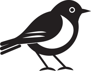 Regal Forest Song Emblematic Vector Icon Simplistic Robins Charm Black Logo Art