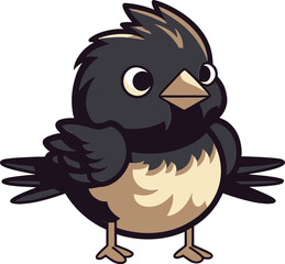 Serenade of Tranquil Nature Emblematic Art Simplistic Beauty in Monochrome Stylish Robin