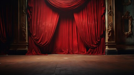 Red curtain room