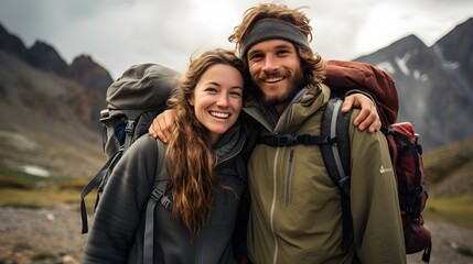Couple's adventure, a couple regardless of gender go backpacking, showcasing shared adventures and challenges