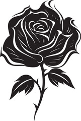 Noble Guardian of Romance Emblematic Emblem Elegant Beauty of Roses in Black Symbol Design