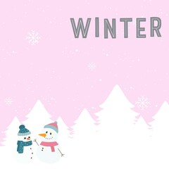 Pastel Winter Christmas Background