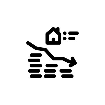 real estate sales down vector icon. real estate icon outline style. perfect use for logo, presentation, website, and more. simple modern icon design line style