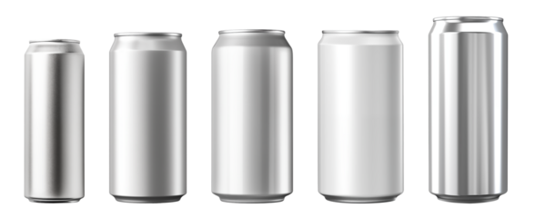 a set of aluminum cans isolated