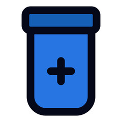 Obraz premium Pill bottle filled line icon