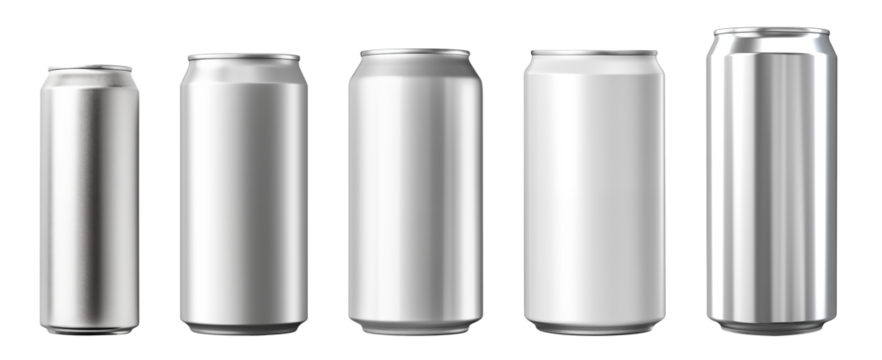 a set of aluminum cans isolated