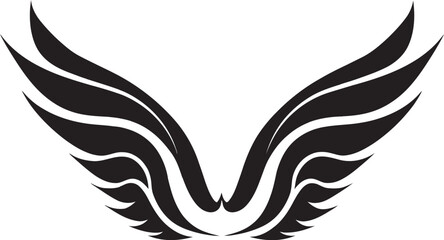 Heavenly Emblem Black Angel Wings Logo Silhouette Symbol of Serenity Monochrome Angel Wings Icon