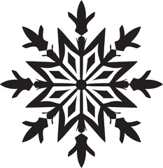 Majestic Ice Crystal in Black Vector Emblem Timeless Elegance Stylish Snowflake Icon