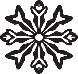 Icon of Icy Majesty in Monochrome Snow Vector Noble Emblem of Snowfall Emblematic Art