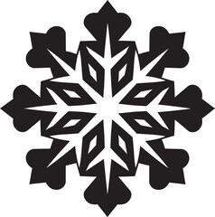 Crystal Majesty Excellence Monochromatic Emblem Timeless Icon of Snowfall Stylish Snowflake Symbol