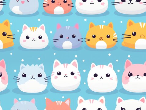 cute cat seamless pattern