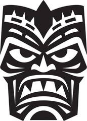 Noble Guardian of Culture Black Vector Design Simplistic Essence of Tradition Tiki Mask Icon