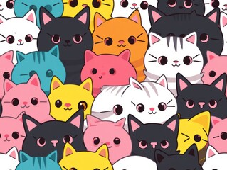 cute cat seamless pattern