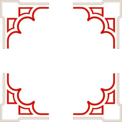 Luxury festive Chinese oriental traditional culture premium classical decoration red gold line art design vector illustration. Covers, greeting cards, logos, packaging, posters, backgrounds -Greeting 