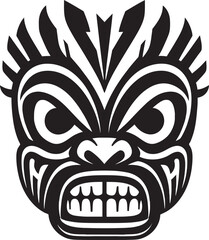 Iconic Tribal Artistry Monochromatic Design Timeless Tiki Excellence Black Logo Art