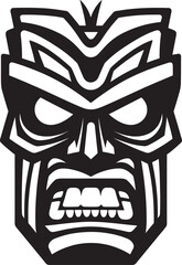 Icon of Cultural Richness Tiki Vector Logo Serenade in Simplicity Black Tiki Mask Emblem