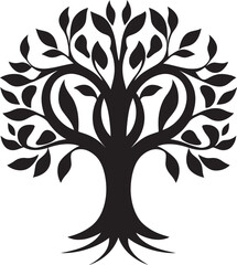 Natures Serenity in Black Tree Logo Majestic Emblem of Nature Stylish Icon