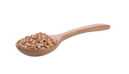 buckwheat in wood spoon isolated on transparent png