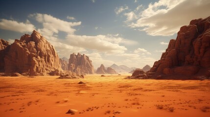 view in the Sahara desert of Tadrart rouge tassili najer in Djanet City ,Algeria.colorful orange sand, rocky mountains - obrazy, fototapety, plakaty