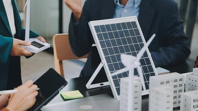 Business team people meeting and talking with engineer and architecture about planning and drawing of building construction project, smart executive professional working at outdoor, teamwork concept