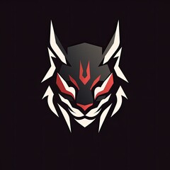 lynx head - geometric logo template (generative AI)