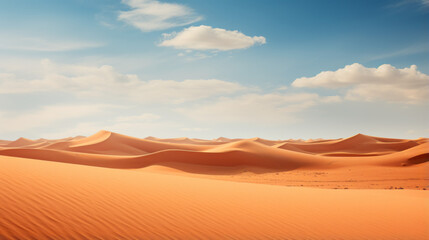 Fototapeta na wymiar A vast desert, with sand dunes stretching to the horizon