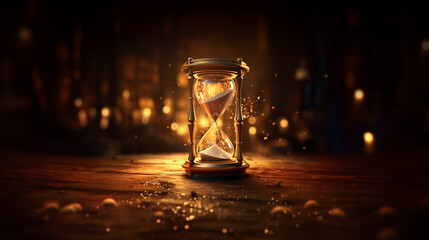 hourglass in the dark