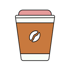 Design flat coffee beans and bottles