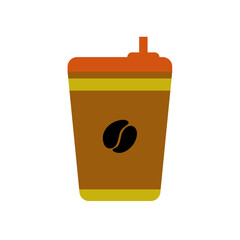 Design flat coffee beans and bottles