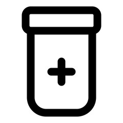 Fototapeta premium Pill bottle line icon