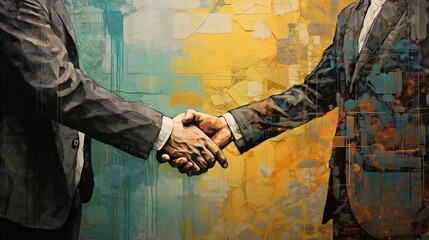 Business Partners Seal the Deal with Handshake: A Symbol of Teamwork, Trust, and Success in Modern Office Environment