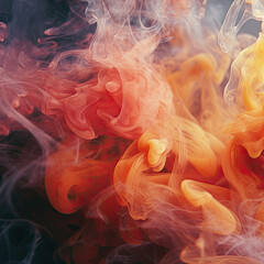 Abstract colorful smoke flowing and growing.