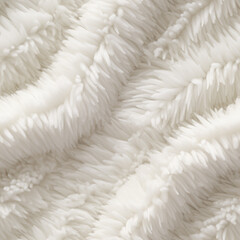 white fluffy chenille fabric pattern seamless texture, generative ai