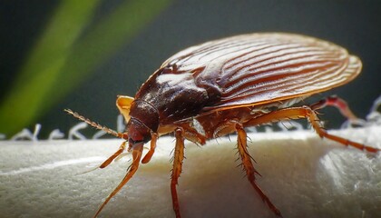 Naklejka premium flea closeup on a body