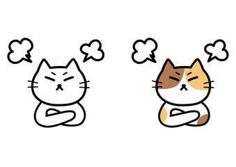 怒っている猫のイラスト