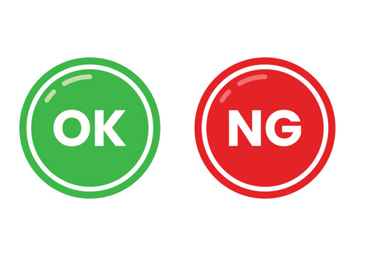OK and NG icon design. Good and No Good sign vector illustration